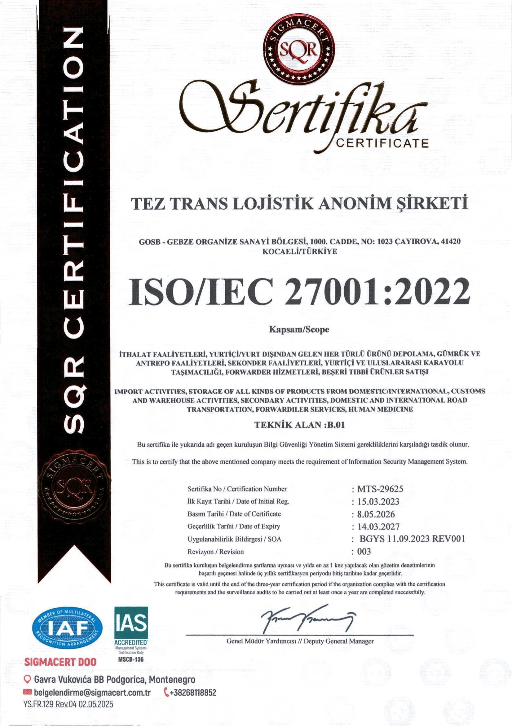 Bilgi Güvenliği Yönetim Sistemi - ISO 27001:2013