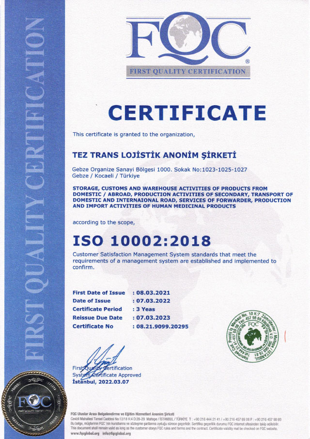 Customer Satisfaction Management Systems - ISO 10002:2018