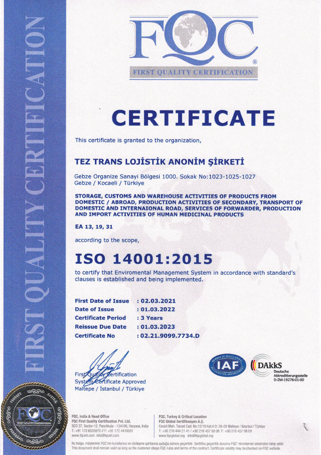 Environmental Management Systems - ISO 14001:2015