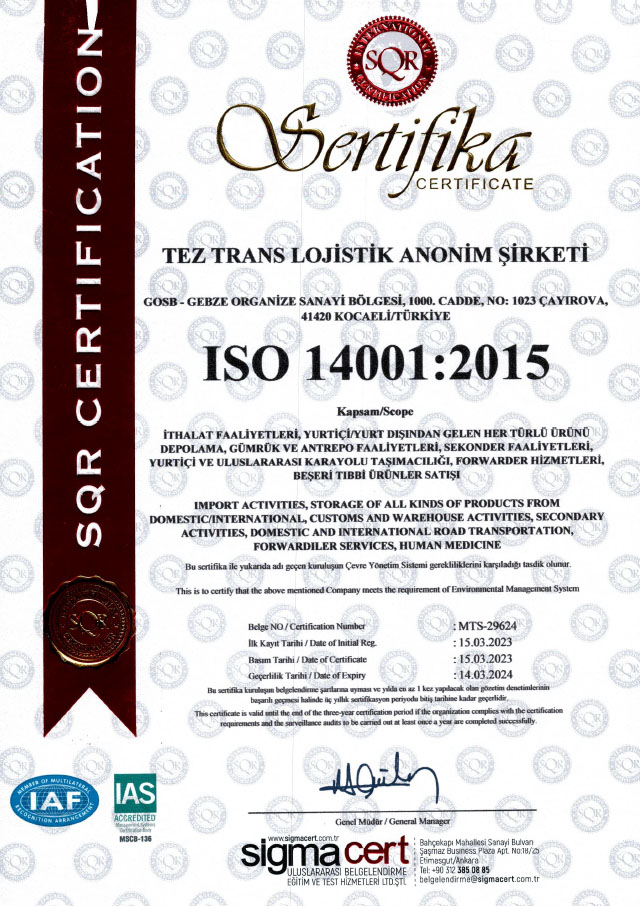 Çevre Yönetim Sistemi - ISO 14001:2015