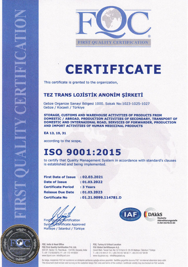 Quality Management Systems - ISO 9001:2015