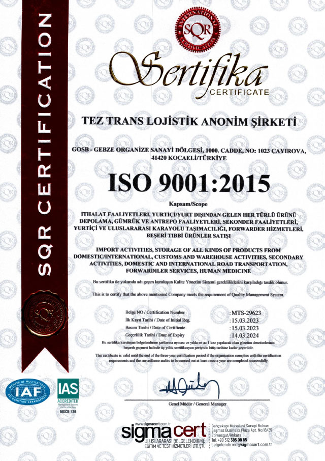 Kalite Yönetim Sistemi - ISO 9001:2015
